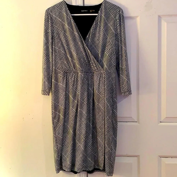 Ellen Tracy houndstooth wrap dress - Picture 1 of 2